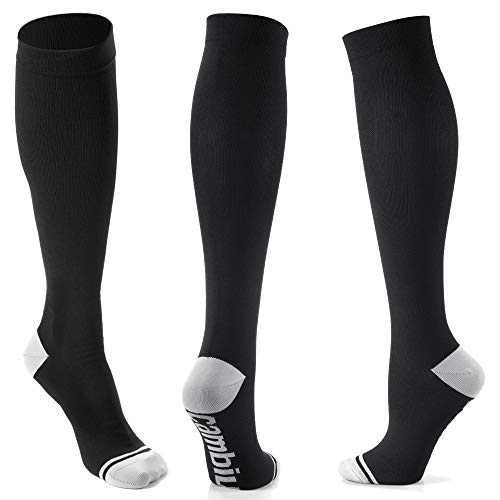 CAMBIVO 3 Pares Medias de Compresion Mujer y Hombre, Calcetines Compresivos Enfermera, Calcetines de Compresion para Running, Deporte, Ciclismo, Futbol, Volar