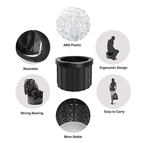 Cámping Portátil Plegable Inodoro, Viene con un Urinario Portatil Mujer de Viaje, Lavable, Resistente, Compacto, para Cámping, Senderismo, Viajes Largos, Atascos de Tráfico