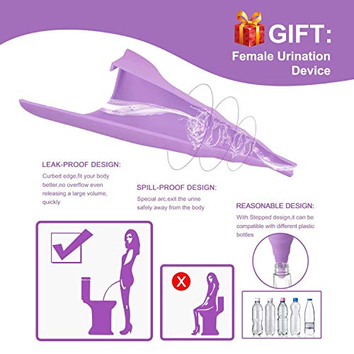 Cámping Portátil Plegable Inodoro, Viene con un Urinario Portatil Mujer de Viaje, Lavable, Resistente, Compacto, para Cámping, Senderismo, Viajes Largos, Atascos de Tráfico