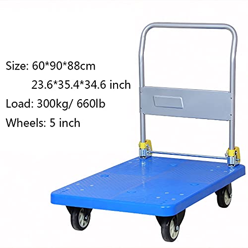 Carretillas Chasis de plástico de camión de plataforma con mango plegable de alta capacidad de carga para facilitar su transporte y almacenamiento duradero carrito de mano ( Size : Small )