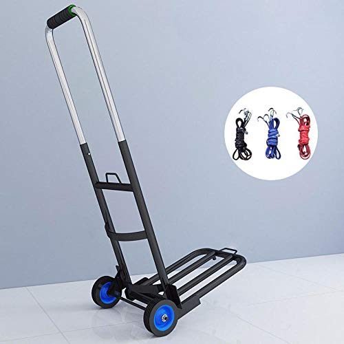 Carro Compra Plegables Plegable de Acero Inoxidable Ruedas de Marcha Suave con Bandas de Rodadura Blandas y Carga Máxima 60 kg，Negro Carritos de Compra Plegables para El Sube-Escaleras Manual del Tra