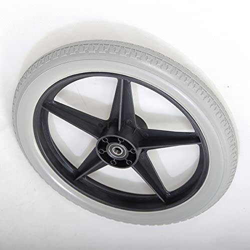 cgh Accesorios for sillas de Ruedas Llantas de 14 Pulgadas 14x1.75, Ruedas macizas sin inflación, Ruedas traseras de Silla de Ruedas manuales, un par (2 Piezas)