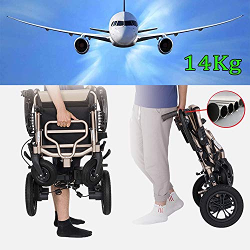Chair Silla De Ruedas Inteligente Silla De Ruedas Eléctrica Power Plegable Wheelchair Ligera De La Aleación De Aluminio Silla,conduzca con Potencia O Use como Silla De Ruedas Manual