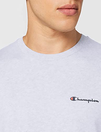 Champion Classic Small Logo Crewneck T-Shirt Camiseta, Blanco, S para Hombre