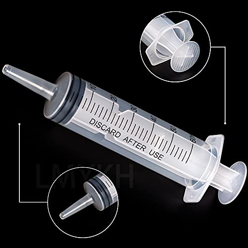 Cilindro de plástico grande de 60 ml con manguera para laboratorios científicos, riego de jardín, industria (3, 60 ml)