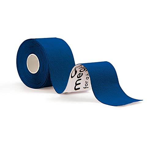 Cinta de Kinesiología Meglio Rollos 5 m, Sin Látex, Fleje de Vendaje Deportivo Hipoalergénico, Transpirable, Cintas Adhesivas Impermeables de Apoyo Muscular para Deportes y Recuperación de Lesiones
