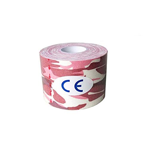 Cinta Deportiva 2.5cm * 5m elástico Lesiones musculares Sport Tapes Vendaje de Apoyo de la Cinta Kinesiología Rodilleras Apoyo Protector (Color : Pink)