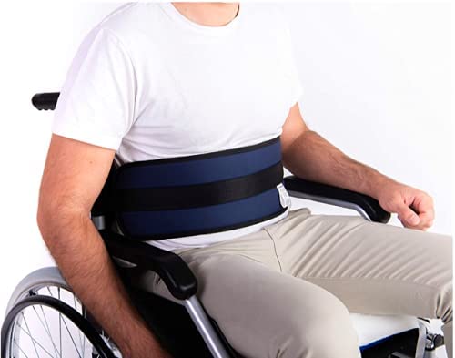 Cinturón Abdominal de Seguridad Confort para Silla de Ruedas o Silla Geriátrica - Alta Protección Anti-Caídas (Talla Universal Ajustable)