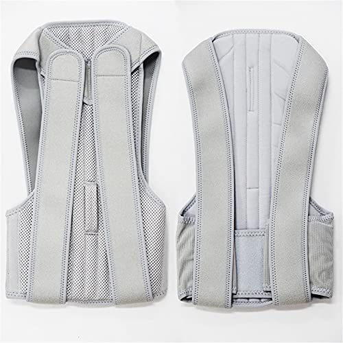 Cinturón de Apoyo para la Espalda Relajante Hombre Femenino Ajustable Postura Corrector corsé Espalda Respaldo Soporte Lumbar Corrector Recto (Color : Light Grey, Size : M)