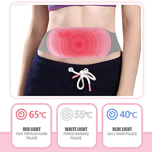 CinturóN De Calor Cintura Calefactable,CinturóN Uterino CáLido De Carga USB, Almohadilla TéRmica EléCtrica para Calambres Menstruales En La Zona Lumbar, Cadera De Grafeno Ajustable,Pink