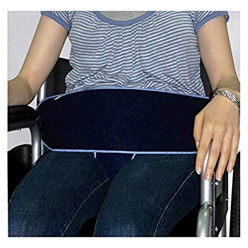 Cinturón de sujeción perineal para Silla de Ruedas, con Cierre por presión, para Evitar el Deslizamiento del Asiento, Realizado en Velour de 8 mm Foamizado, Colocación sencilla, talla M