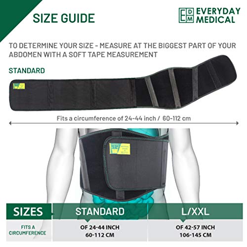 Cinturón Ergonómico para Hernia Umbilical por Everyday Medical I Faja Abdominal para Soporte de Hernias Ombligo con Almohadilla de Compresión I Soporte para Hernia Ventral para Hombres y Mujeres - S/M