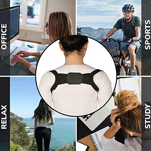 Cinturón lumbar de doble tirón, corrector de postura mejorado, cinturón de corrección de espalda ajustable, para mujeres y hombres ortopédicos invisible delgada