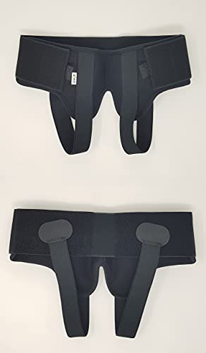 Cinturón para Hernia Inguinal Para los Hombres di aHeal - Soporte Doble Correa de compresión ajustable alivio del dolor de ingle - Tamaño 2: 89.5-97 CM; 35-38.1", Negro