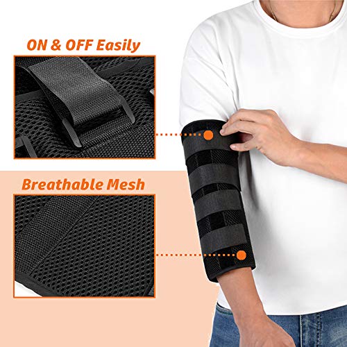 Codera para inmovilizar fracturas, protector para túnel cubital, nervio cubital, lesiones, órtesis de codo para estabilización durante la noche