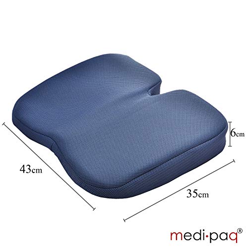 Cojín de Cuña Freedom– Grandioso para Alivio de Coxis, Soporte Lumbar y Dolor de Espalda para el auto y el hogar - Tela 3-D Azul …