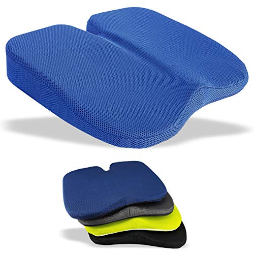 Cojín de Cuña Freedom– Grandioso para Alivio de Coxis, Soporte Lumbar y Dolor de Espalda para el auto y el hogar - Tela 3-D Azul …