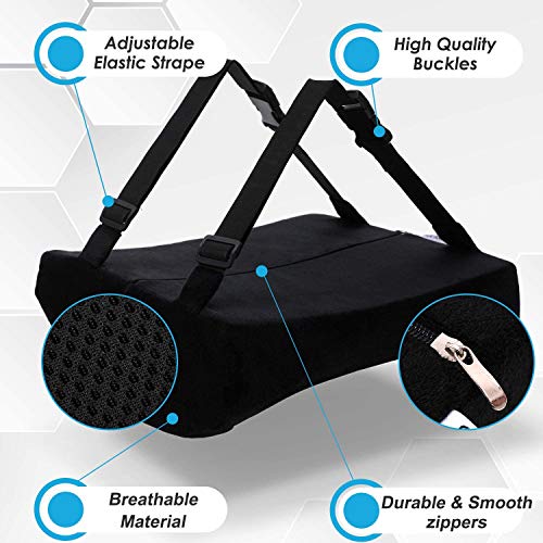 Cojín de espuma viscoelástica para asiento de coche y almohada de apoyo lumbar 3D, cojín ortopédico para silla de oficina, silla de oficina, almohada lumbar para revivir el dolor de espalda baja