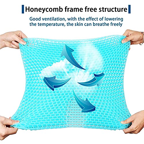 Cojín de Gel Multifuncional, Transpirable, Absorbe la presión, con Innovador diseño de Panal de Abeja, para Coche, Oficina y Silla de Ruedas