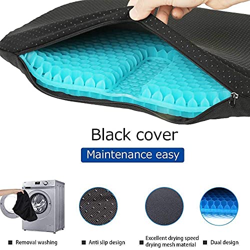 Cojín de Gel Multifuncional, Transpirable, Absorbe la presión, con Innovador diseño de Panal de Abeja, para Coche, Oficina y Silla de Ruedas