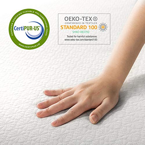 Colchón de espuma viscolástica con té verde ZINUS | Colchón adaptable de 7 zonas ortopédico | 150 x 200 cm | Altura de 25 cm | Colchón en caja | Alivio de la presión | Certificado OEKO-TEX