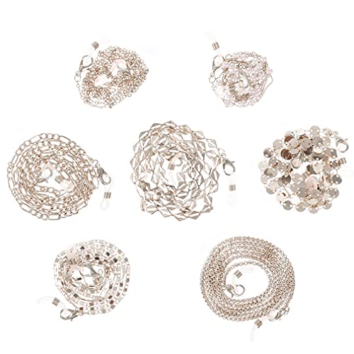 Collar de cadena de soporte de 7 piezas para máscara, Cadenas de Gafas para Mujer,Correa Antideslizante para Gafas, Collar para Mascarilla