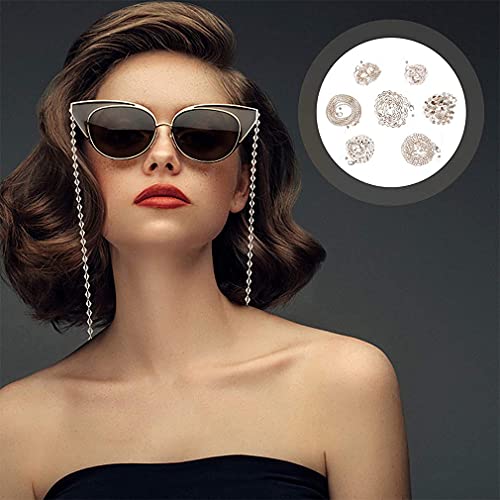 Collar de cadena de soporte de 7 piezas para máscara, Cadenas de Gafas para Mujer,Correa Antideslizante para Gafas, Collar para Mascarilla