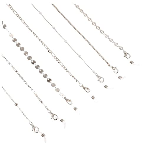 Collar de cadena de soporte de 7 piezas para máscara, Cadenas de Gafas para Mujer,Correa Antideslizante para Gafas, Collar para Mascarilla