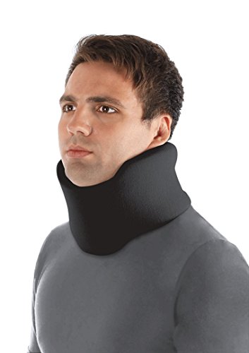 Collarín cervical ortopédico blando; soporte para el cuello, Alivio del Dolor y la Presión en la Columna Vertebral; para vértebras cervicales; 100% algodón Large Negro