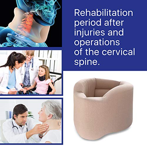 Collarín cervical ortopédico blando; soporte para el cuello, Alivio del Dolor y la Presión en la Columna Vertebral; para vértebras cervicales; 100% algodón Small Gris