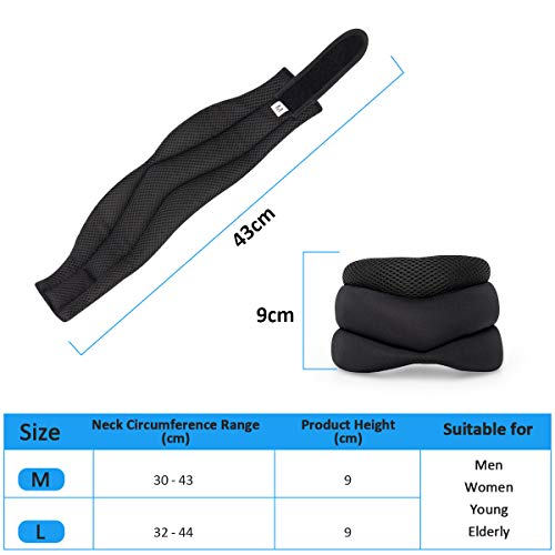Collarín Cervical para Aliviar el Dolor y la Presión del Cuello, Soporte de Cuello de Espuma Suave que Estabiliza las Vértebras: Adecuado para Viajar, Dormir y Trabajar, Unisex(M)