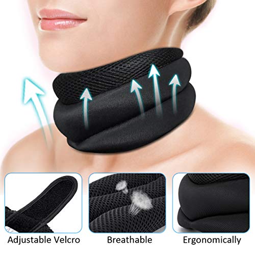 Collarín Cervical para Aliviar el Dolor y la Presión del Cuello, Soporte de Cuello de Espuma Suave que Estabiliza las Vértebras: Adecuado para Viajar, Dormir y Trabajar, Unisex(M)