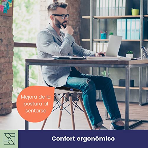 Cómodo cojin Silla Oficina - Cojin cuña ergonómico - Firme, de Forma Muy Estable - Cojín de Asiento Moderno de Espuma, cojin Asiento Coche - Cojines para sillas Premium de DYNMC YOU, Negro