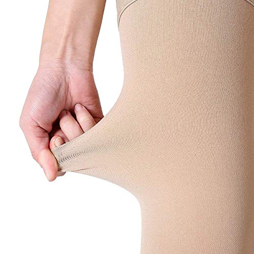 Compresión Muslo Medias altas 23-32-mmHg Ayuda de alivio Prevenga la vena varicosa (Color : Skin Color, Size : XXL)