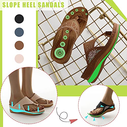 Correcdolortor De Juanetes Sandalies Sandalies De La Cuña De Verano De Las Mujeres Sandalies Ortopédicas Flip Flaops Para Otopédico Con Soporte De Arco Para Los Síntomas De Juanete De(Size:38,Color:C)