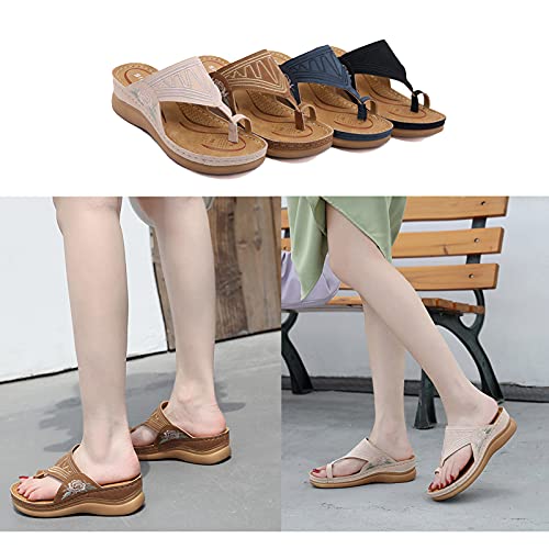 Correcdolortor De Juanetes Sandalies Sandalies De La Cuña De Verano De Las Mujeres Sandalies Ortopédicas Flip Flaops Para Otopédico Con Soporte De Arco Para Los Síntomas De Juanete De(Size:38,Color:C)
