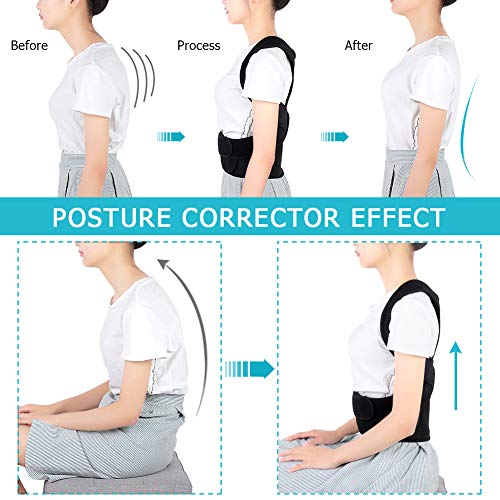 Corrector de Postura Espalda, Ajustables Apoyo de Espalda, Enderezador de Espalda, Cinturón Corrección de Postura para Hombres y Mujeres, Aliviar el dolor de Espalda y Hombro (XXL(117-130cm))