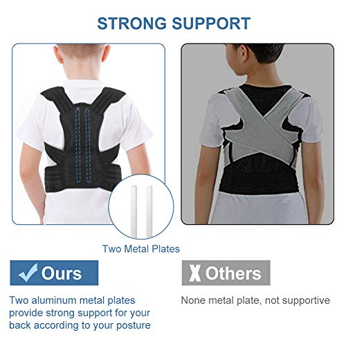 Corrector de Postura, Férulas de Espalda con Hombreras Ajustables para Adolescentes, Brindan Soporte para la Columna y Mejoran la Postura de Los Niños (L: 71-82CM)