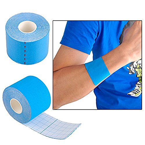 Cosanter Cinta elástica para kinesiología, 5 m x 5 cm, para lesiones musculares, soporte para fisioterapia, 1 rollo (rosa)