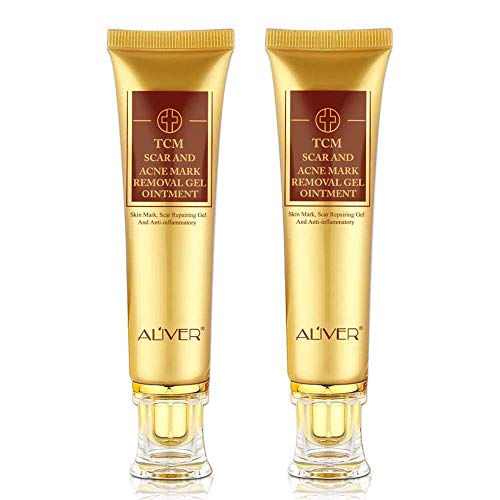Crema para Eliminar Cicatrices de Acné 2 piezas, Gel para Cicatrices TCM para Rostro y Cuerpo, Repara Eficazmente Viejas Cicatrices / Quemaduras / Cortes / Manchas de Acné / Enrojecimiento de Piel