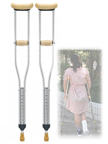 D M Muletas Axilares, 9 + 5 Regulables En Altura, 1 Par Muletas para Adultos, Amortiguador, Ergonómico, Muletas Médicas, Unisexo (Size : 90-110cm)