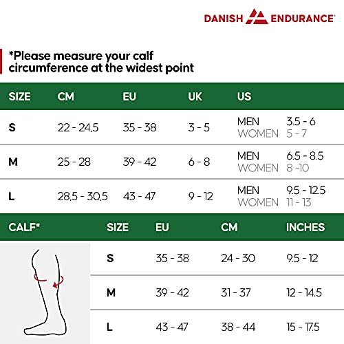 DANISH ENDURANCE Calcetines de Compresión de Algodón Orgánico Pack de 3 (Blanco, EU 43-47)