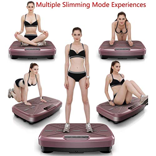 Dbtxwd Plancha Vibratoria Fitness, Cuerpo Adelgazante, Terapia Magnética Tonificante, Masaje Shiatsu Profesional, Alto Voltaje Motor Silencioso Control Remoto Inteligente Cuerda Elástica,Rosado