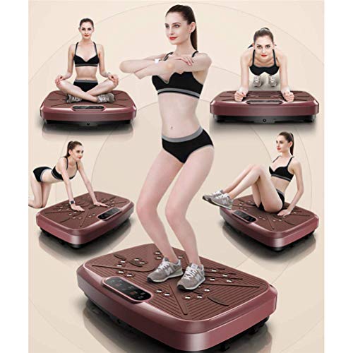 Dbtxwd Plancha Vibratoria Fitness, Cuerpo Adelgazante, Terapia Magnética Tonificante, Masaje Shiatsu Profesional, Alto Voltaje Motor Silencioso Control Remoto Inteligente Cuerda Elástica,Rosado