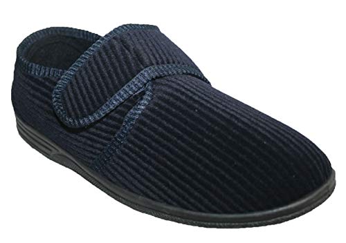 Diabético ortopédico para hombre fácil de cerrar de gran ajuste táctil cierre barra-correa zapatilla, color, talla 40 EU