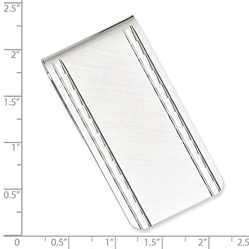 Diamond2Deal Kelly Waters - Pinza para dinero (rodiada, satinada, 25 mm de longitud, 50 mm)
