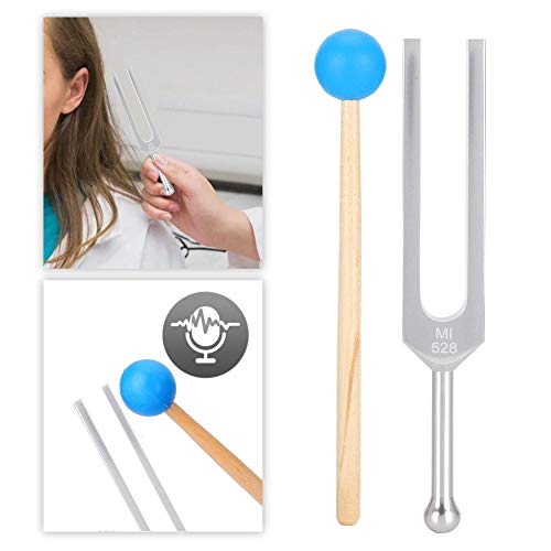 Diapasón, 528Hz Martillo de madera de aleación de aluminio Juego de herramientas de terapia de sanación con sonido para estudiantes de enfermería, medicina y música Herramienta ASMR