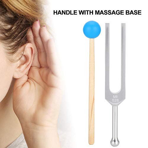 Diapasón, 528Hz Martillo de madera de aleación de aluminio Juego de herramientas de terapia de sanación con sonido para estudiantes de enfermería, medicina y música Herramienta ASMR