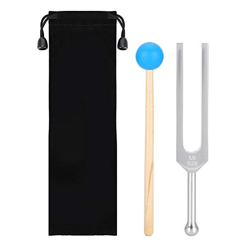 Diapasón, 528Hz Martillo de madera de aleación de aluminio Juego de herramientas de terapia de sanación con sonido para estudiantes de enfermería, medicina y música Herramienta ASMR