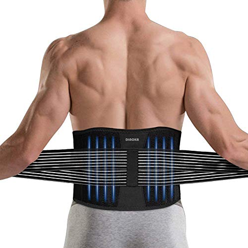 DINOKA Lumbar para la Espalda, Soporte Lumbar para Aliviar el Dolor y Lesiones, Cinturon Lumbar Prevenir Daños, Faja Lumbar para la Espalda para Hombres/Mujer con Tirantes